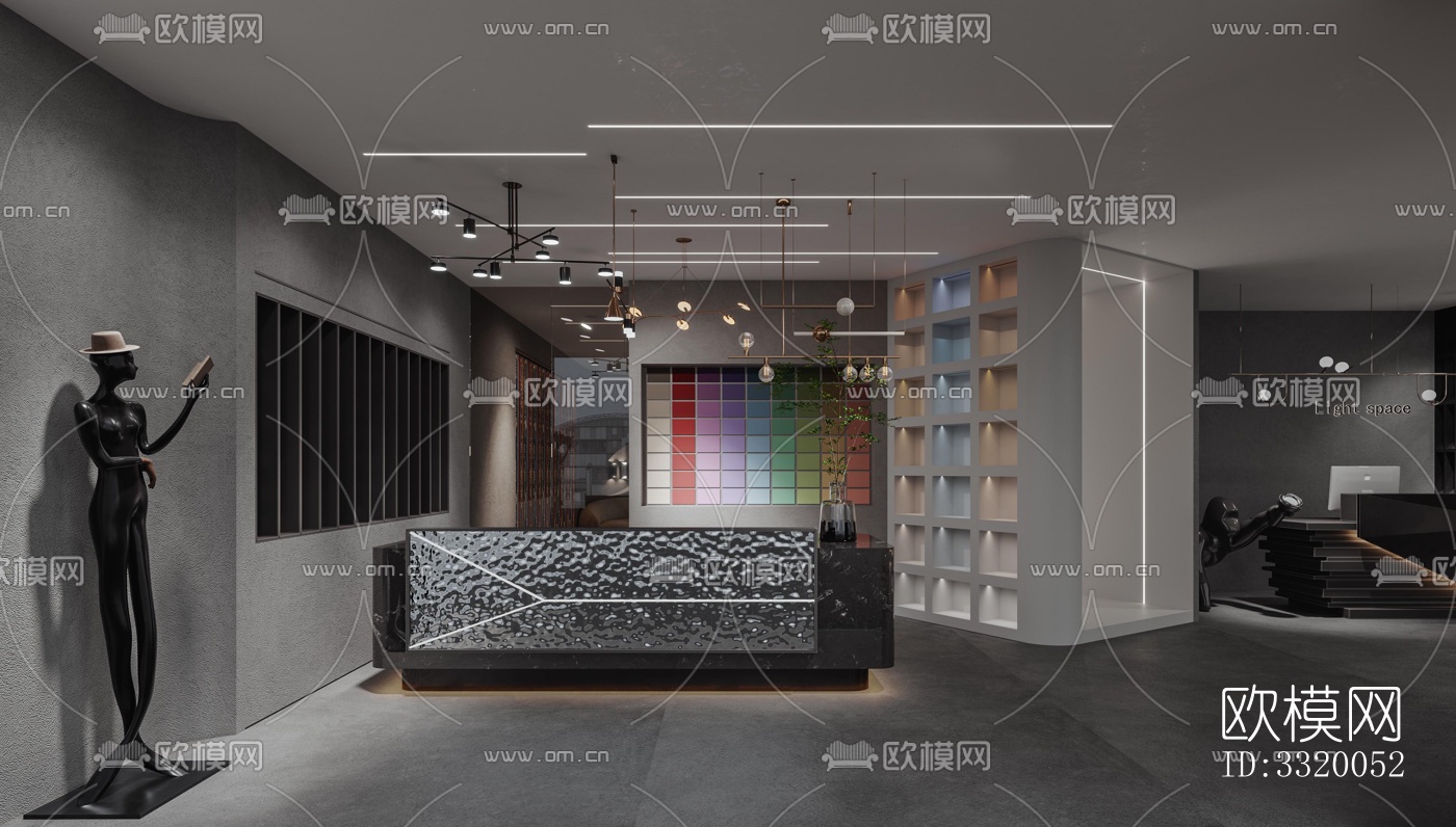 侘寂展览展厅效果图下载（渲染图10）