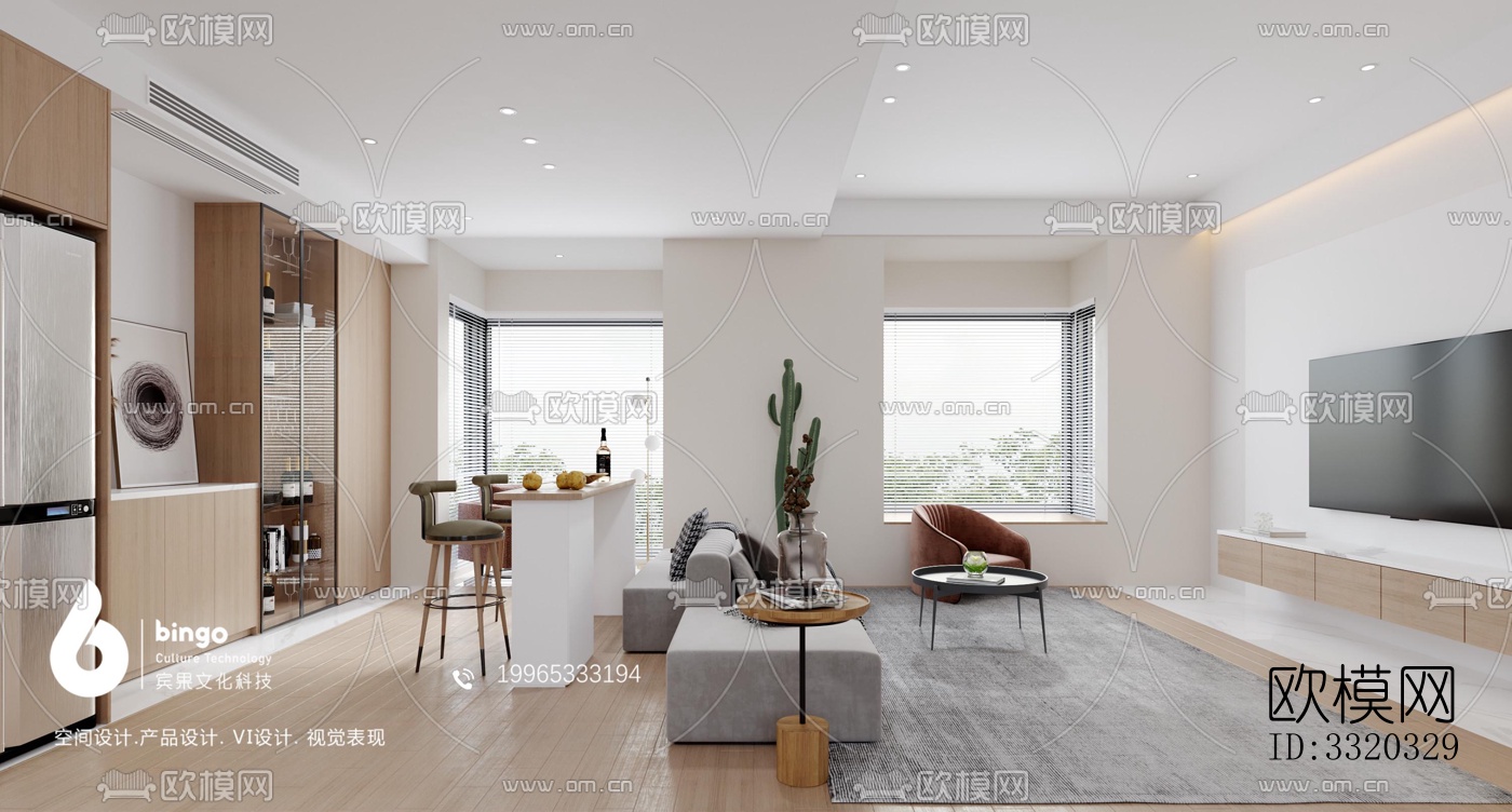 现代客厅效果图下载（渲染图8）