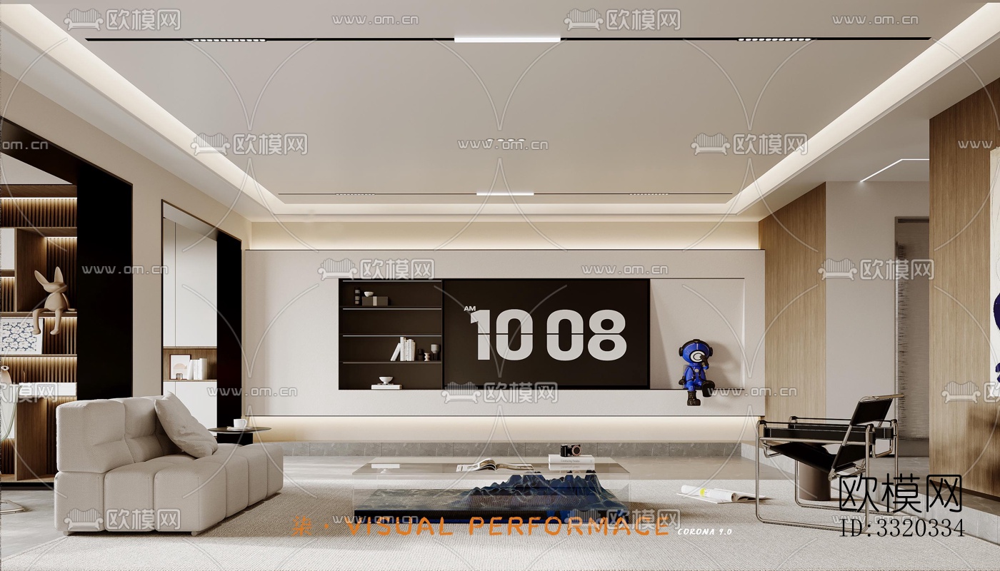 现代客厅效果图下载（渲染图2）