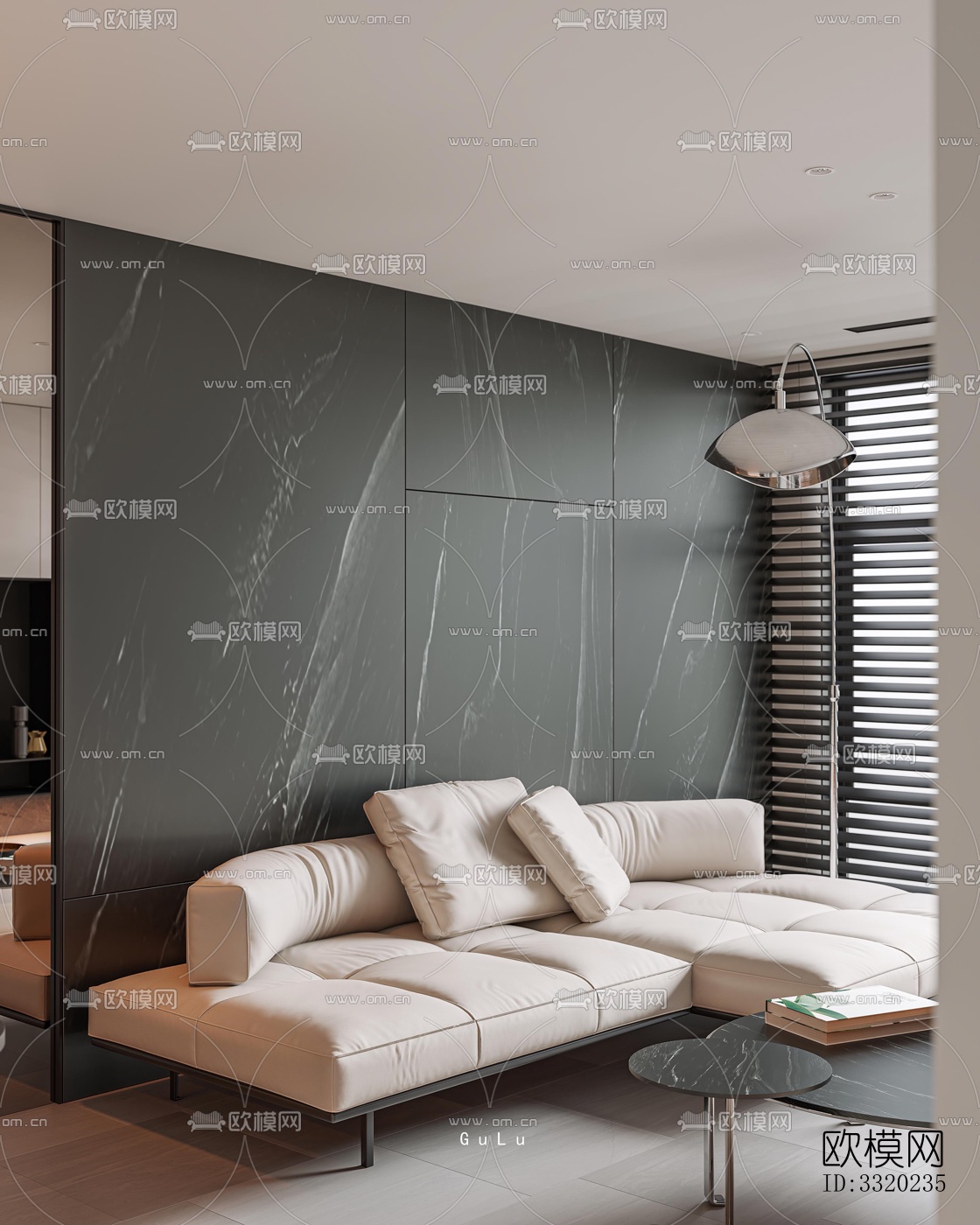 现代客厅效果图下载（渲染图4）