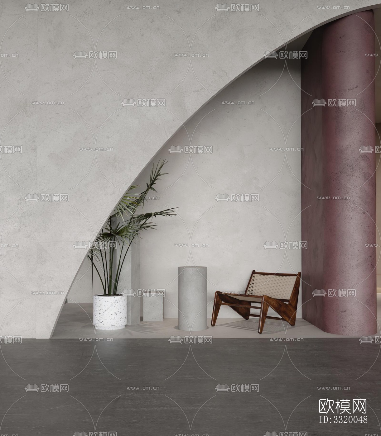 侘寂展览展厅效果图下载（渲染图5）