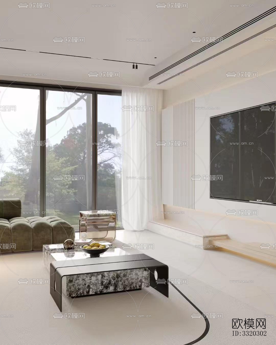 现代客厅效果图下载（渲染图5）