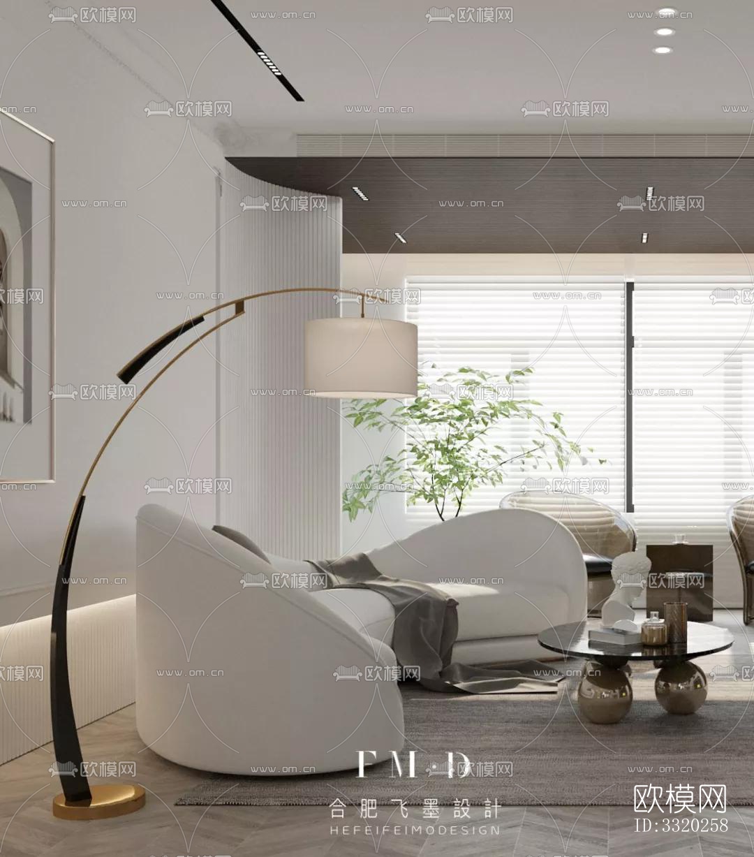 现代客厅效果图下载（渲染图4）