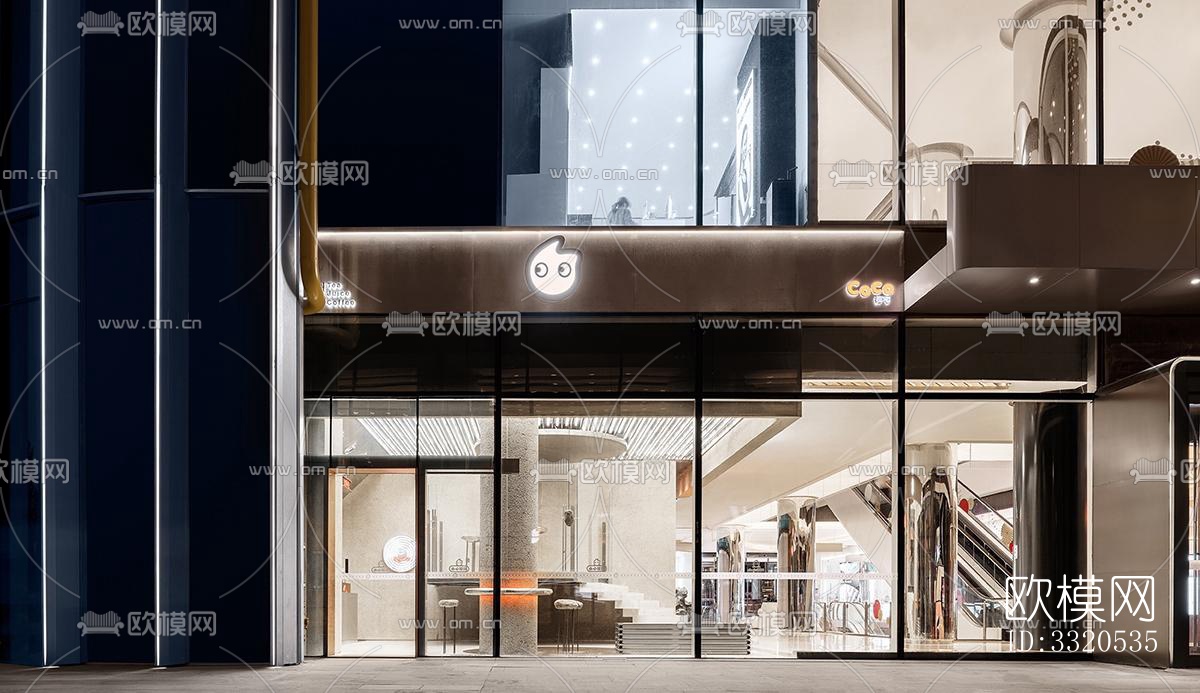 现代咖啡奶茶效果图下载（渲染图2）