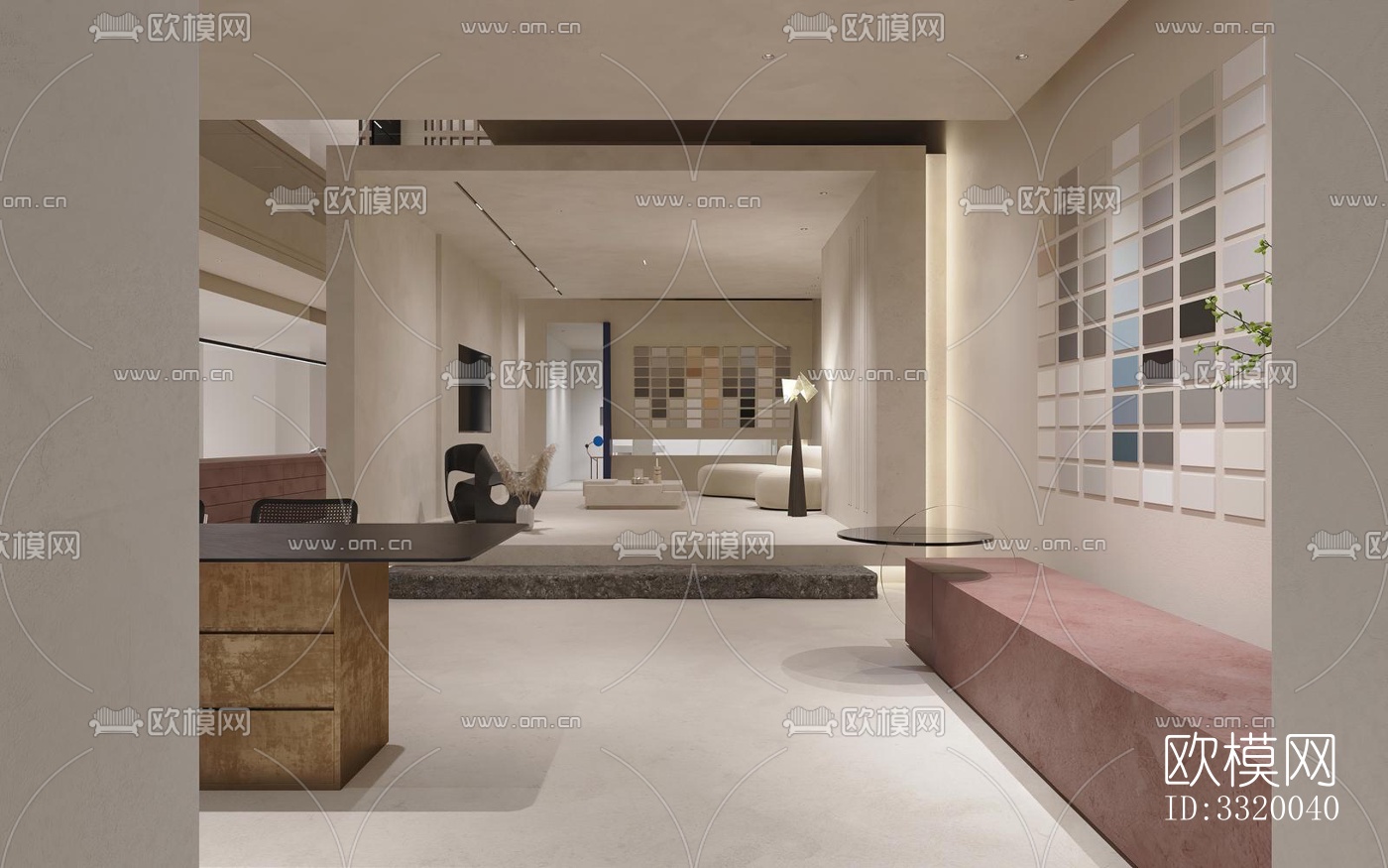 侘寂展览展厅效果图下载（渲染图2）