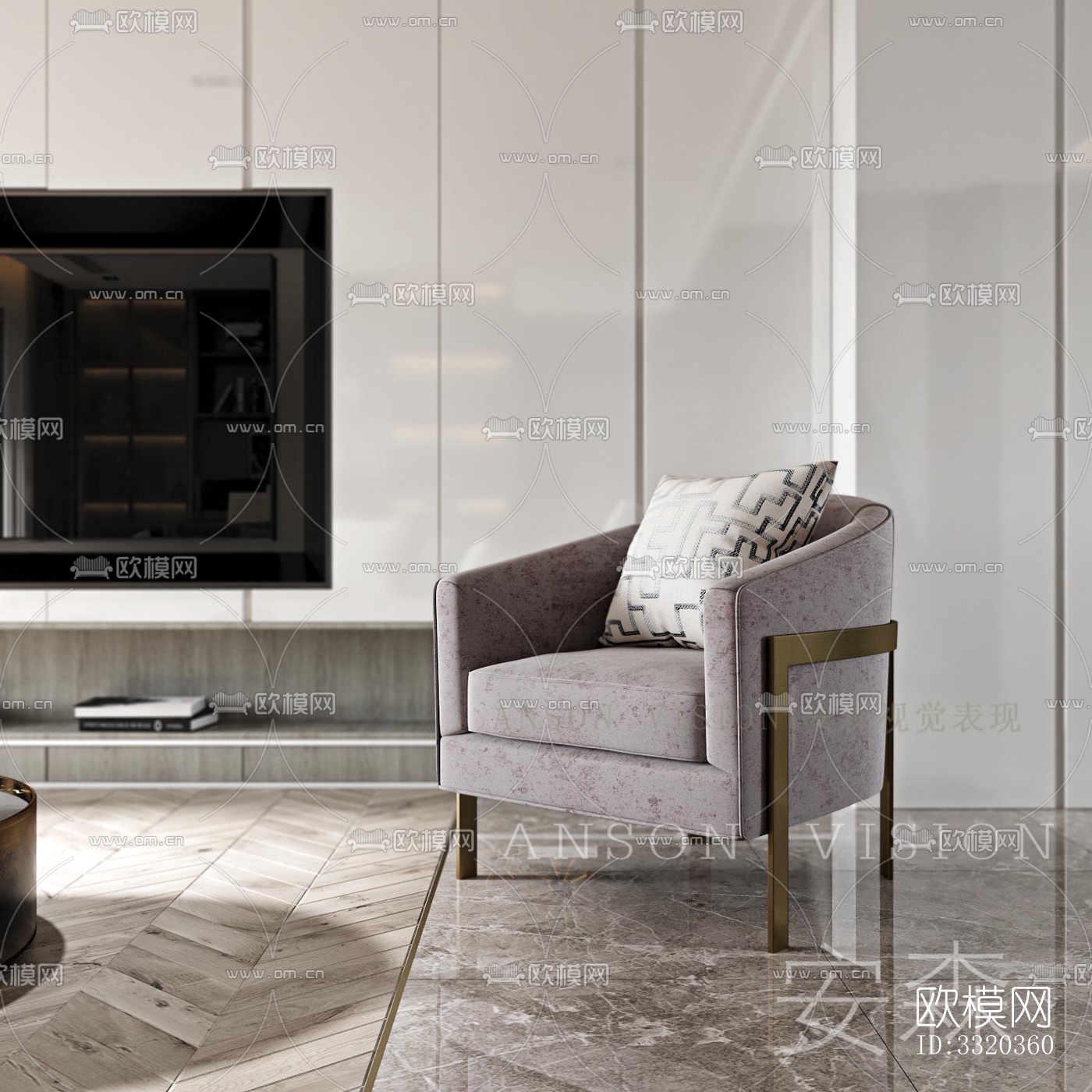 现代客厅效果图下载（渲染图1）