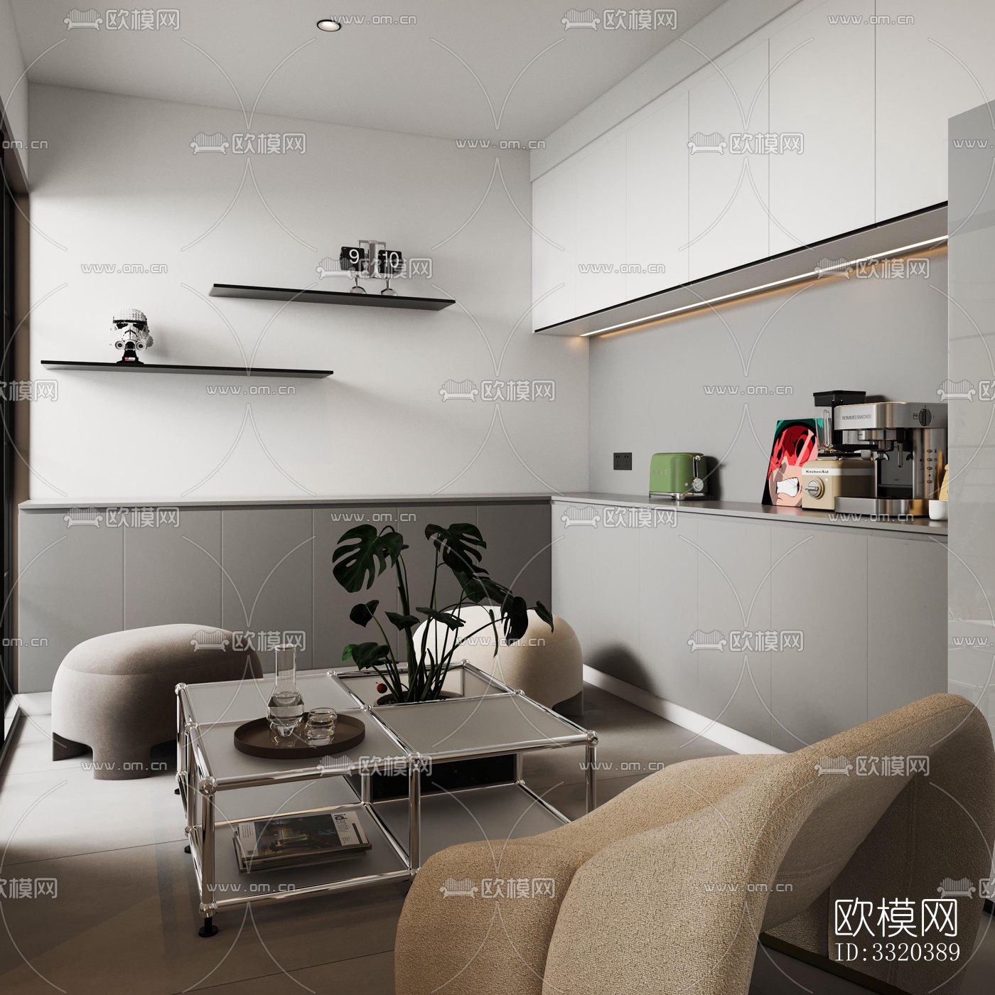 现代客厅效果图下载（渲染图8）