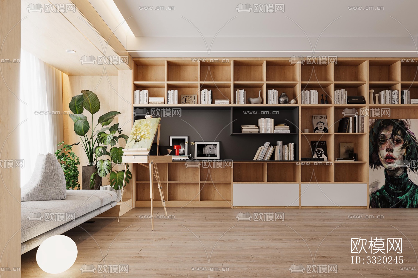 现代客厅效果图下载（渲染图5）