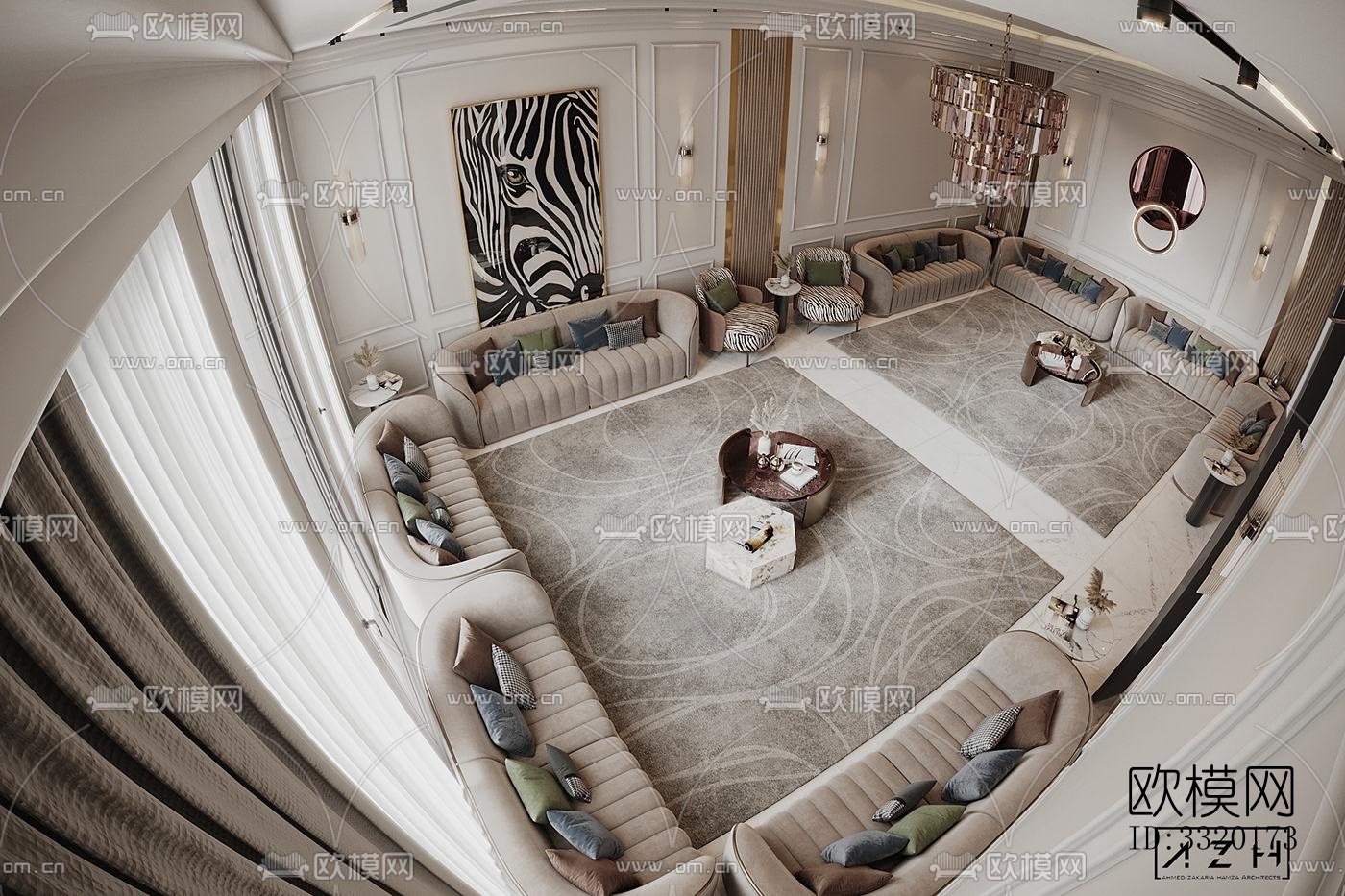 现代客厅效果图下载（渲染图8）