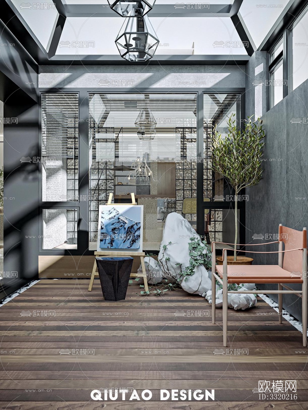 现代客厅效果图下载（渲染图13）