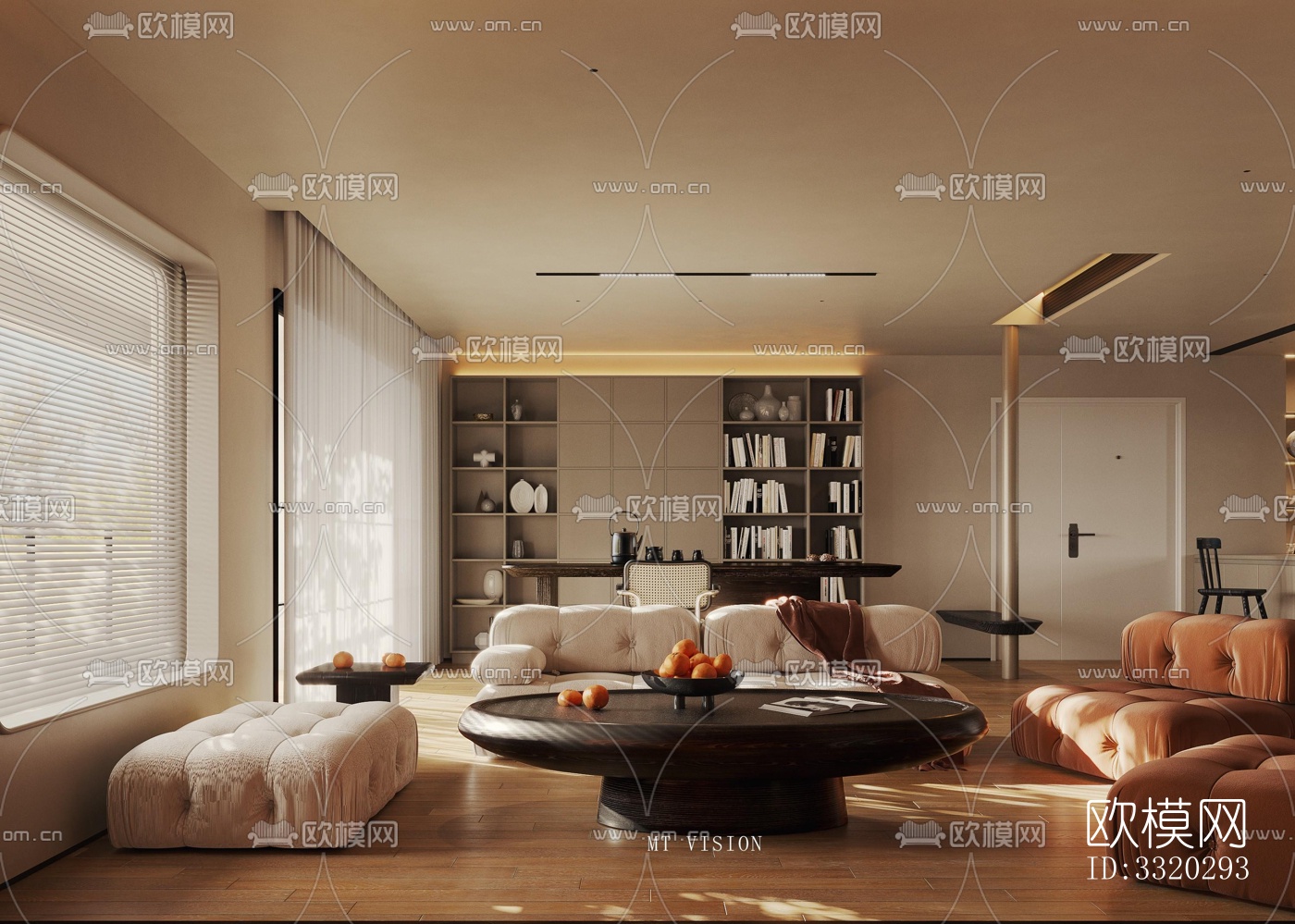 现代客厅效果图下载（渲染图2）