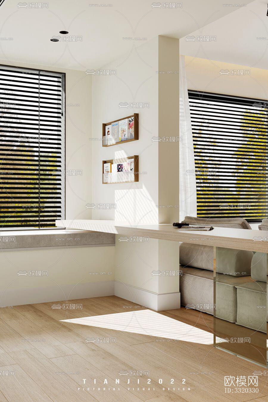 现代客厅效果图下载（渲染图6）