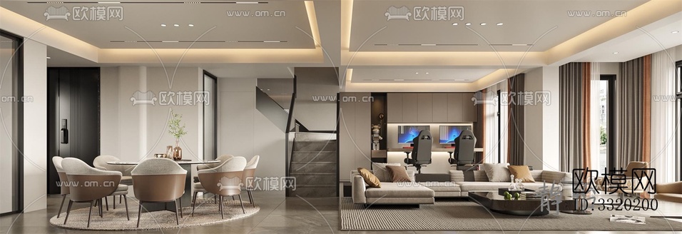 現(xiàn)代客廳效果圖下載(渲染圖1)