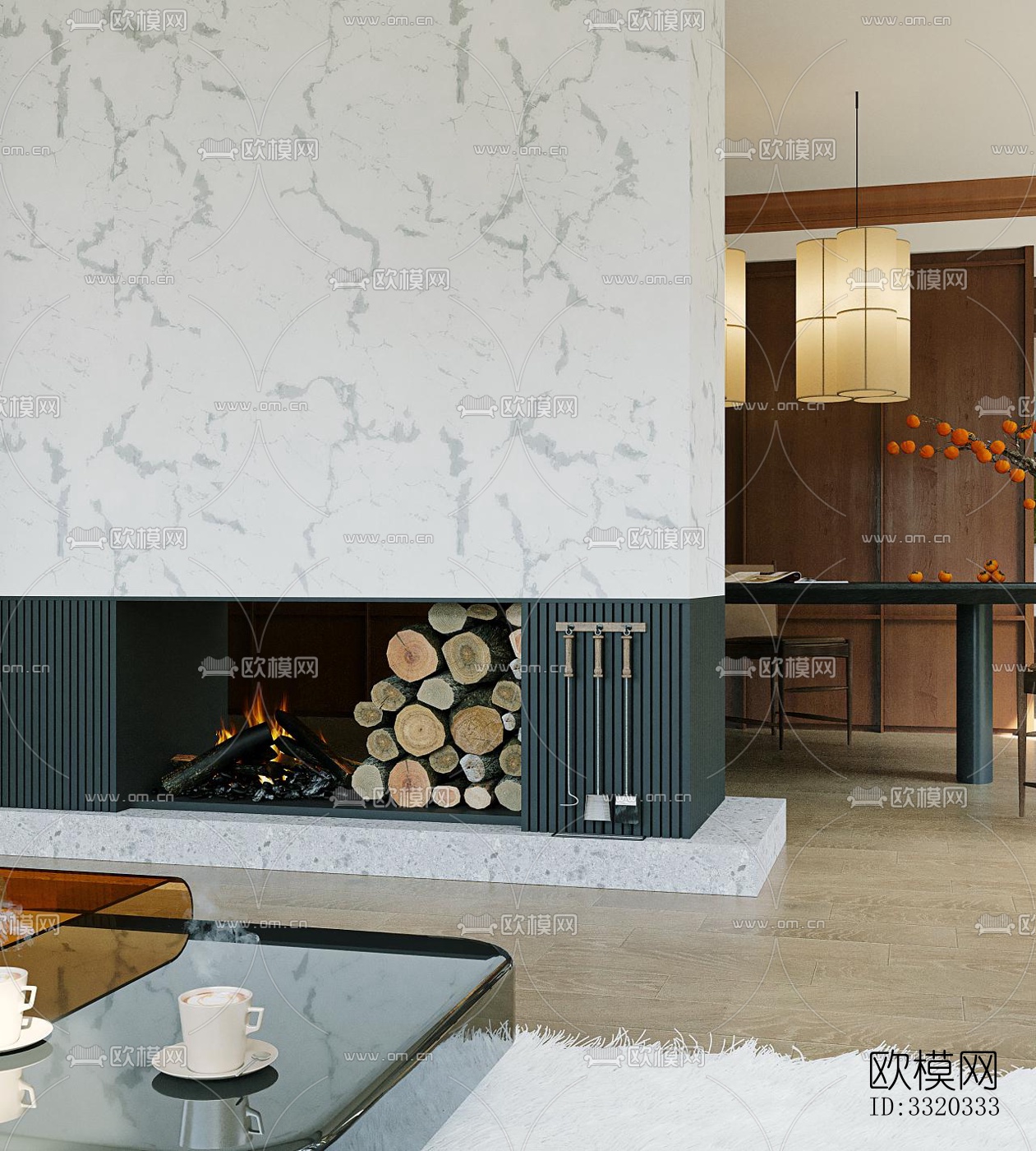 现代客厅效果图下载（渲染图4）