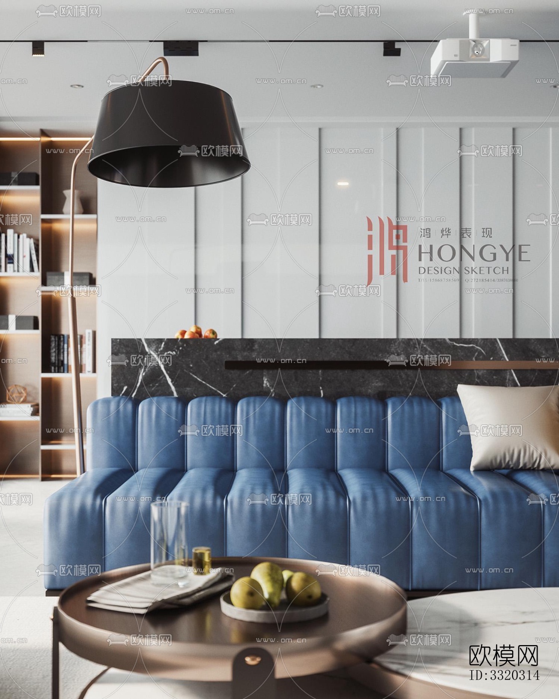 现代客厅效果图下载（渲染图5）