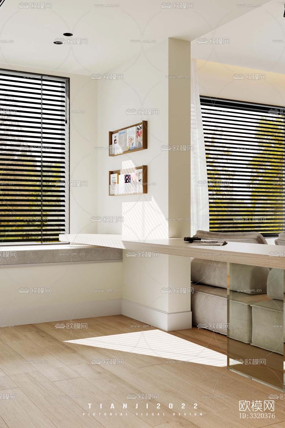 现代客厅效果图下载（渲染图6）