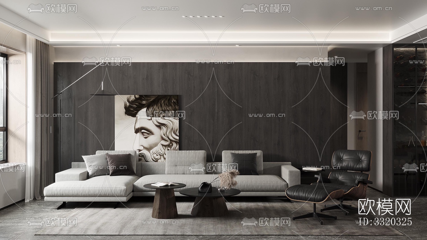 现代客厅效果图下载（渲染图1）