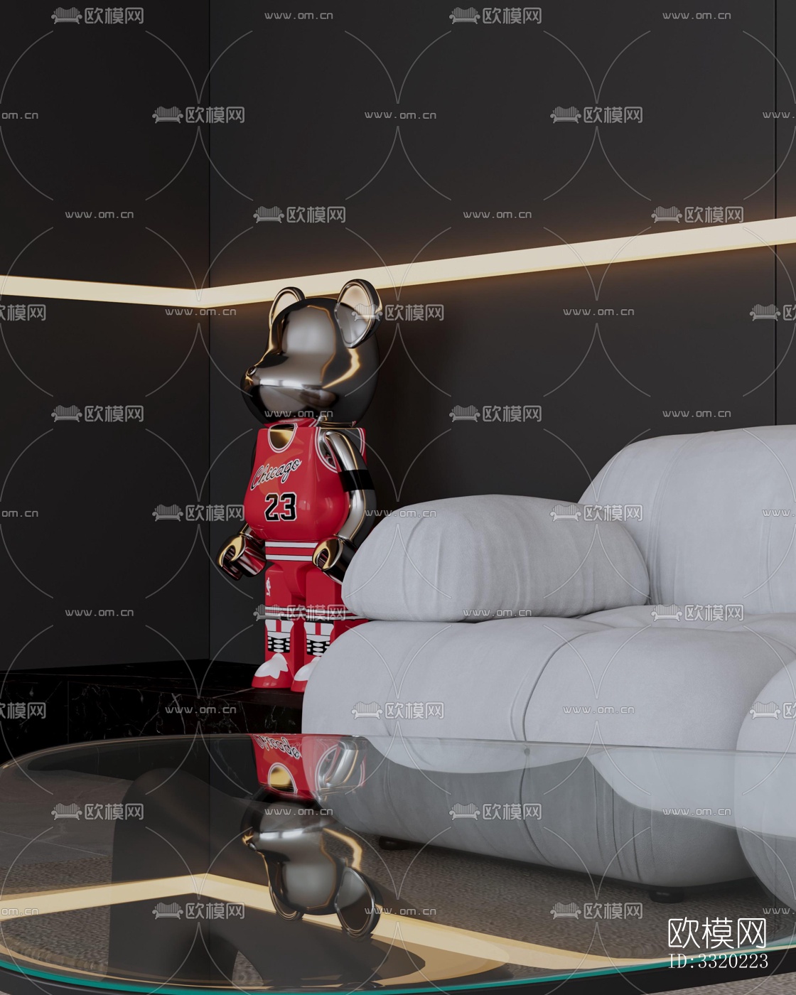 现代客厅效果图下载（渲染图4）