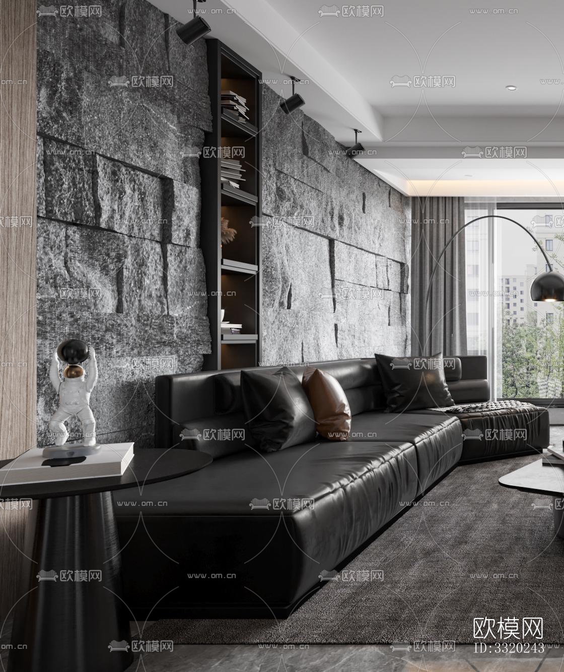 现代客厅效果图下载（渲染图4）