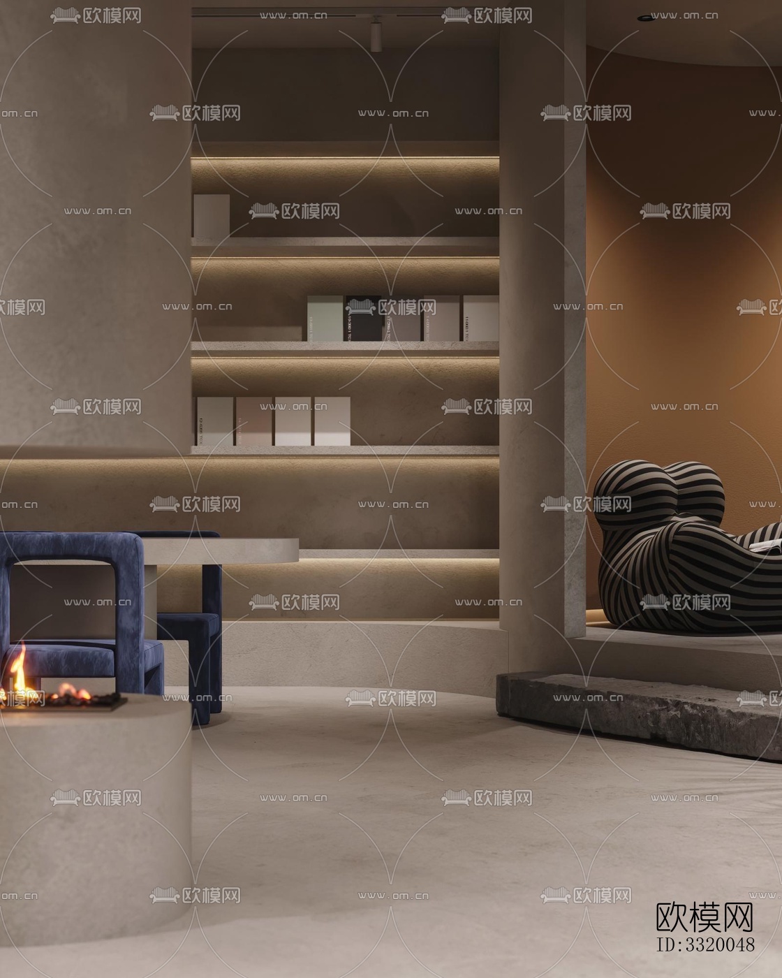 侘寂展览展厅效果图下载（渲染图8）