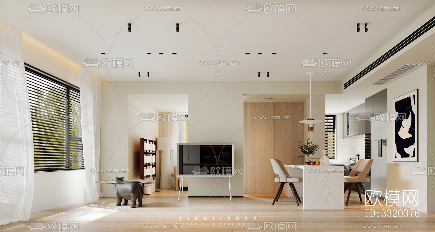 现代客厅效果图下载（渲染图2）