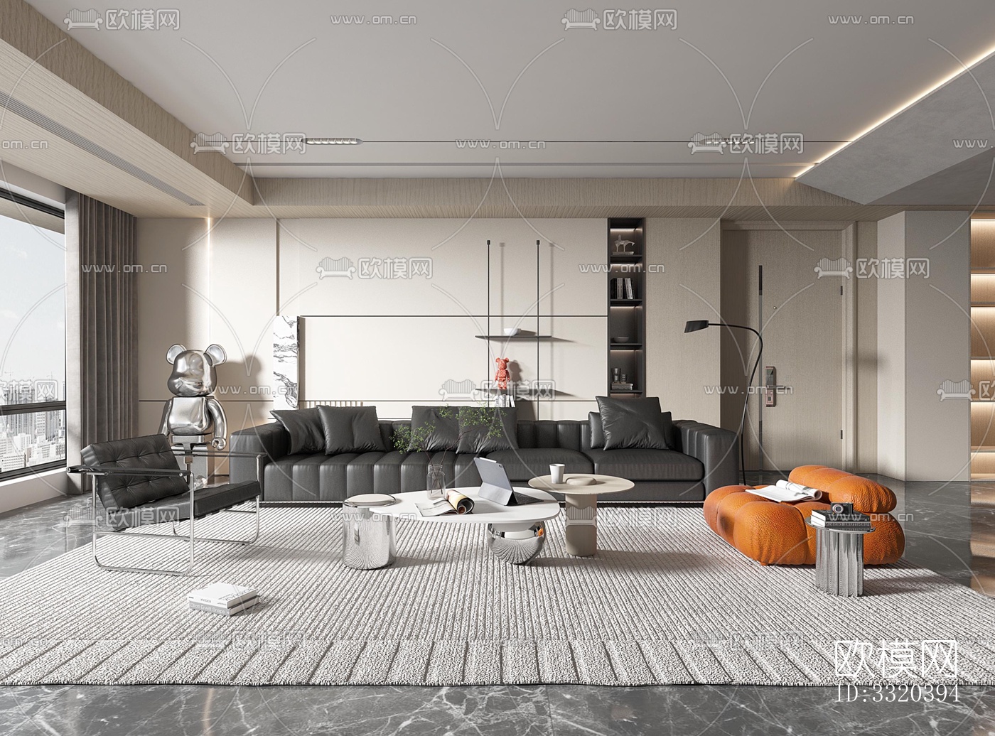 现代客厅效果图下载（渲染图1）