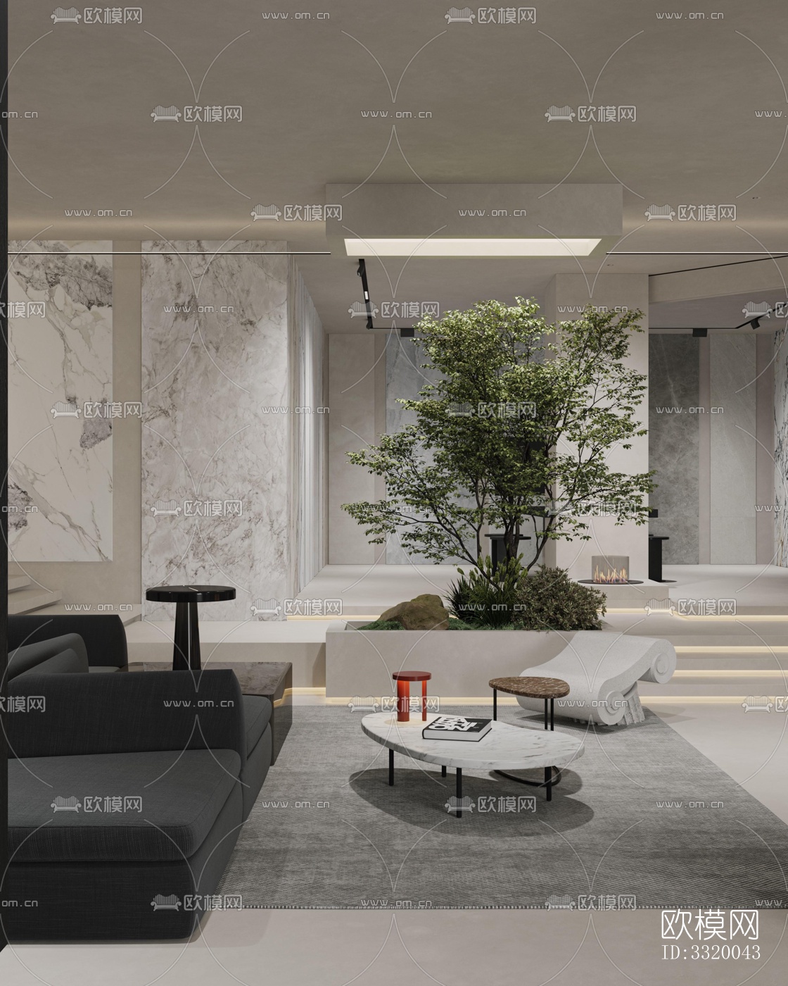 侘寂展览展厅效果图下载（渲染图4）