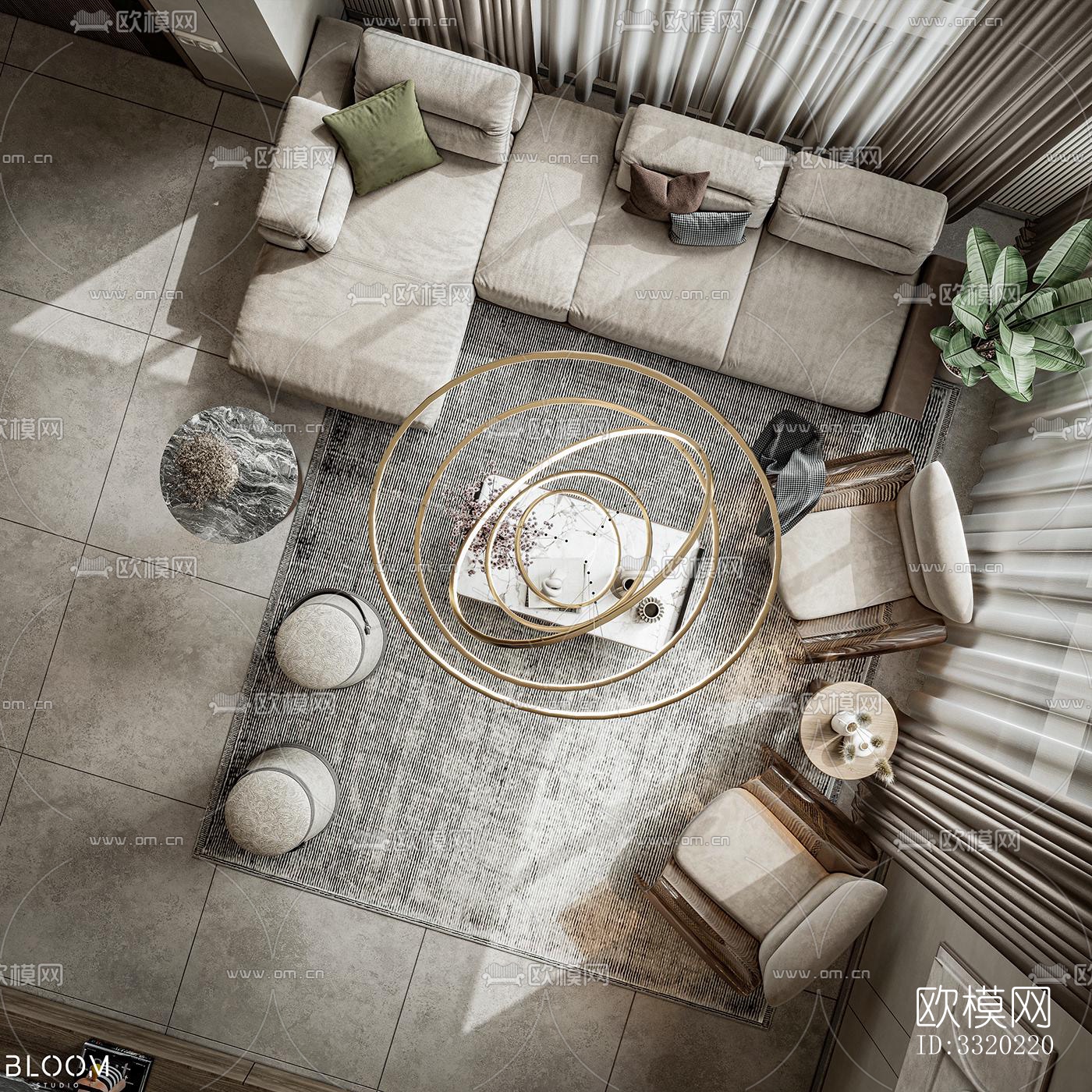 现代客厅效果图下载（渲染图13）