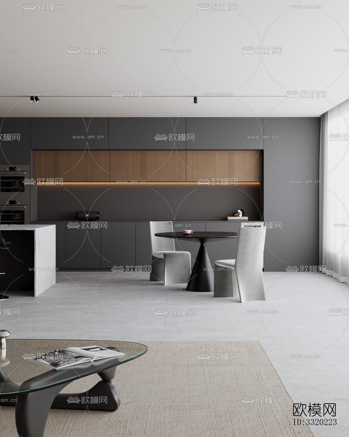 现代客厅效果图下载（渲染图7）