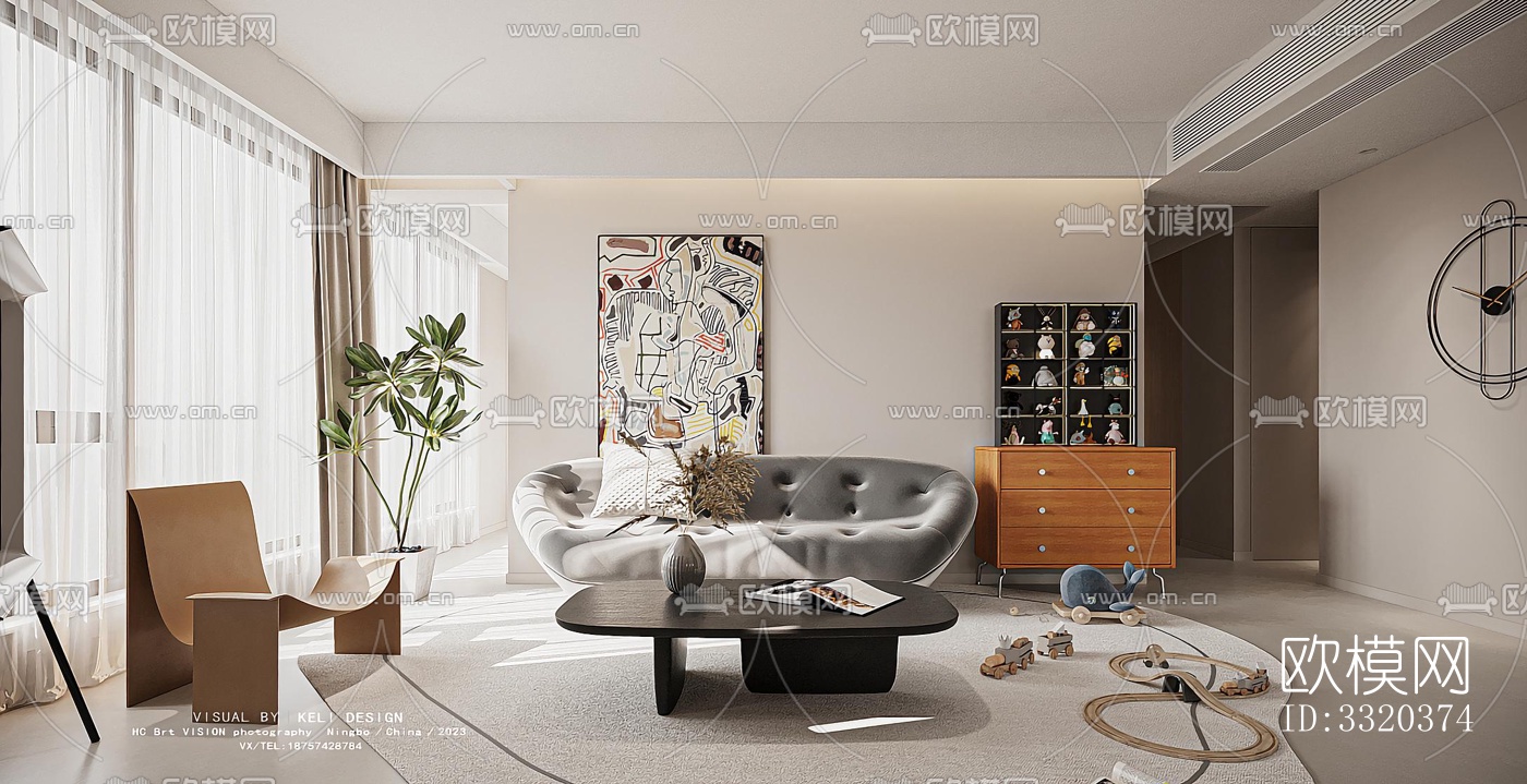 现代客厅效果图下载（渲染图9）