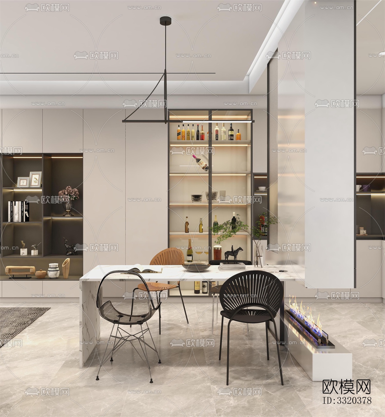 现代客厅效果图下载（渲染图3）