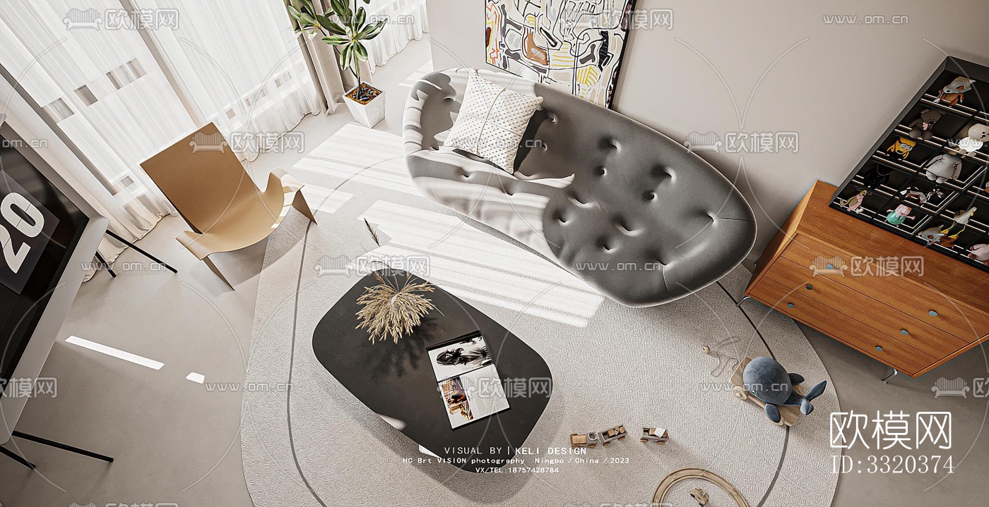 现代客厅效果图下载（渲染图13）