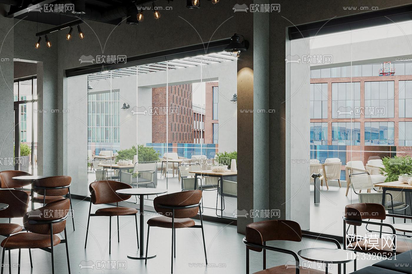 工业风咖啡奶茶效果图下载（渲染图3）