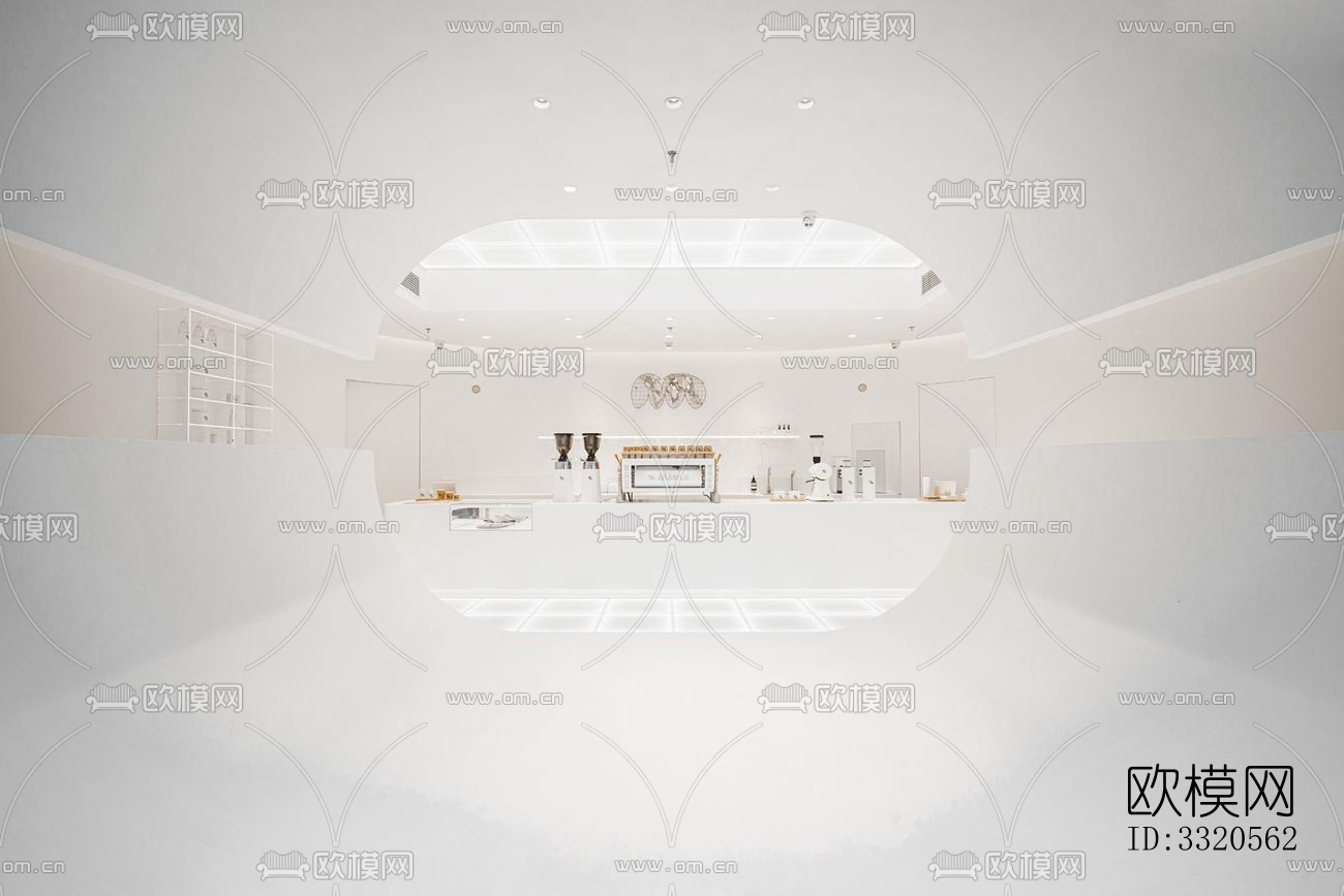 现代咖啡奶茶效果图下载（渲染图4）