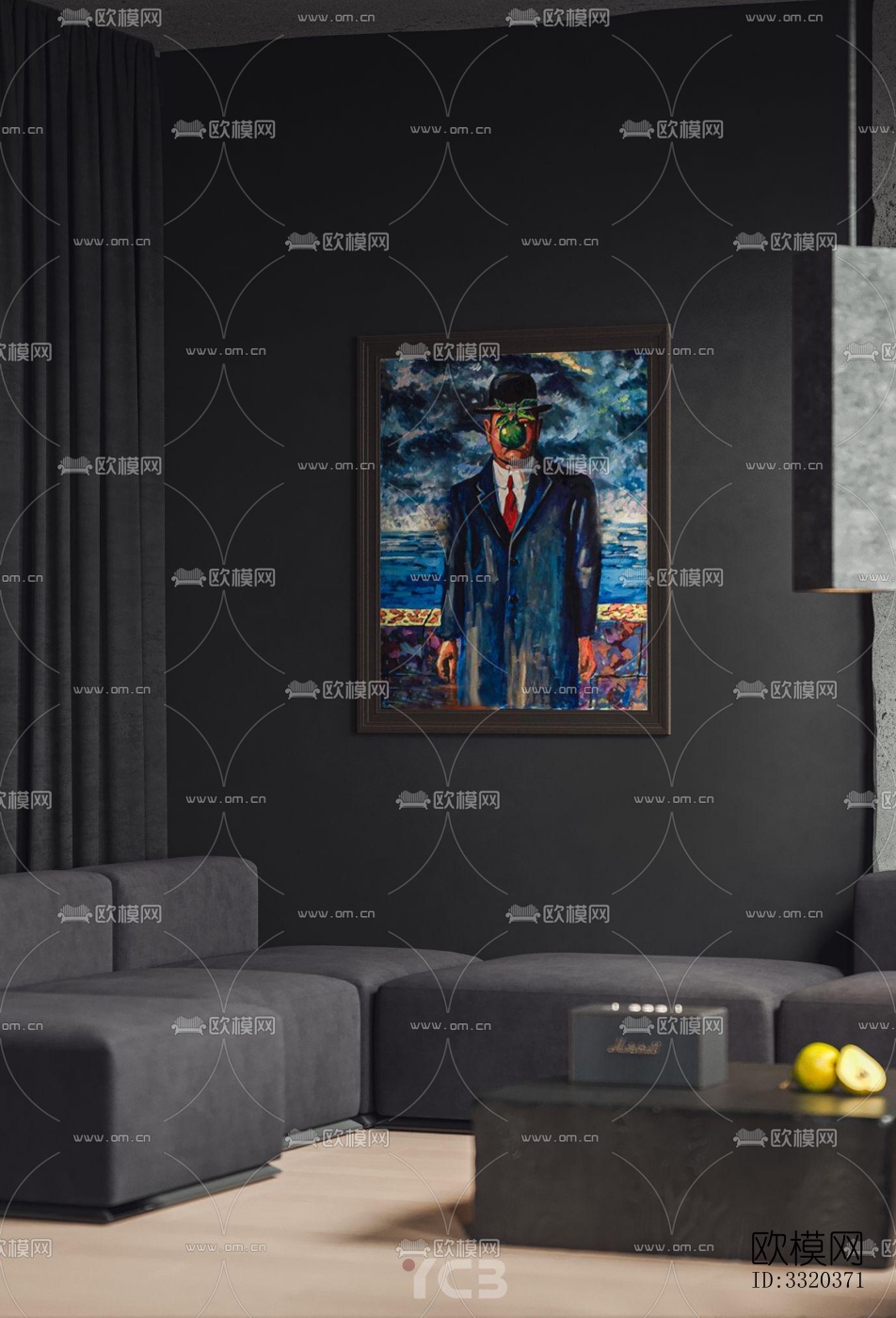 现代客厅效果图下载（渲染图1）