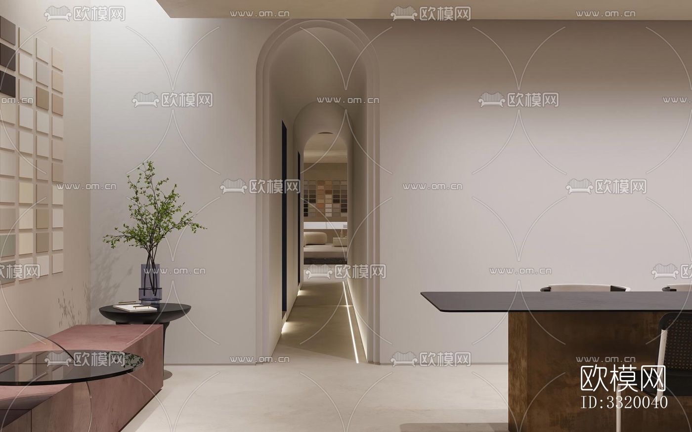 侘寂展览展厅效果图下载（渲染图10）