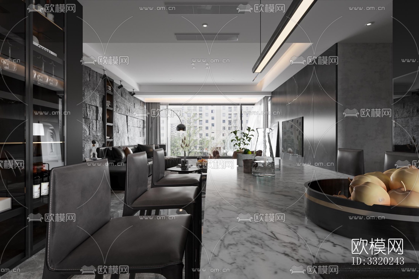 现代客厅效果图下载（渲染图9）