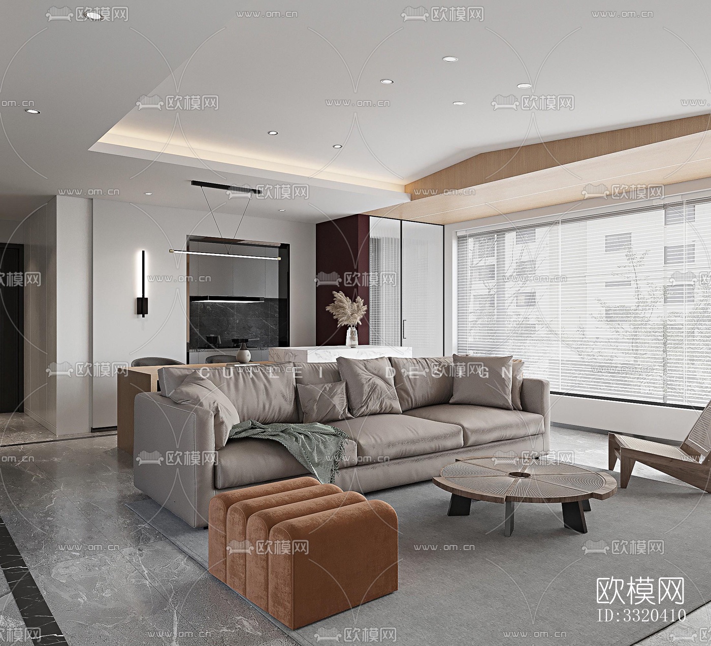 现代客厅效果图下载（渲染图6）