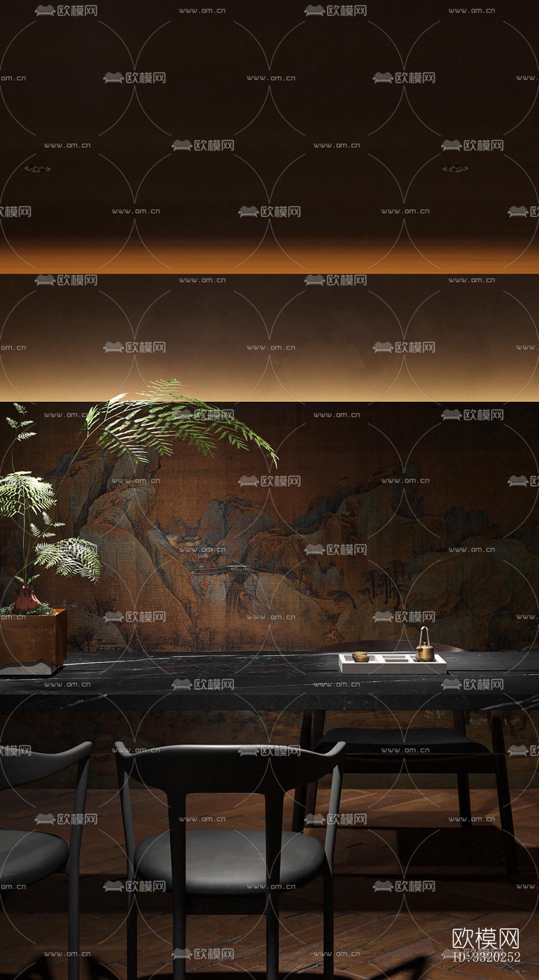 现代客厅效果图下载（渲染图4）