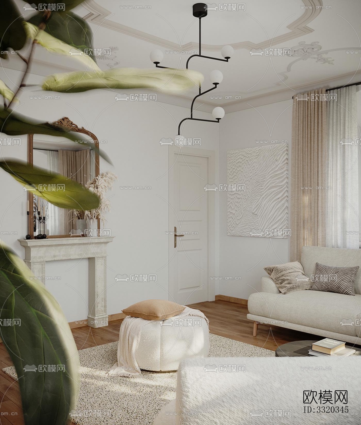 现代客厅效果图下载（渲染图3）