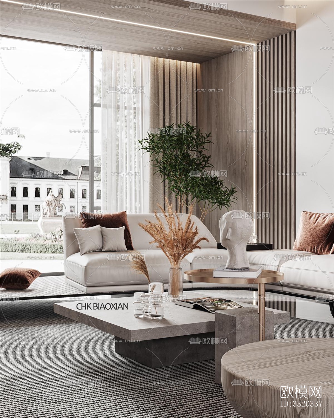 现代客厅效果图下载（渲染图1）
