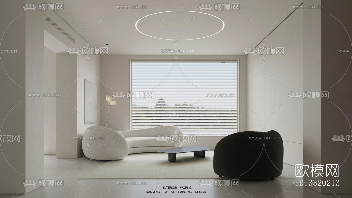 现代客厅效果图下载（渲染图11）