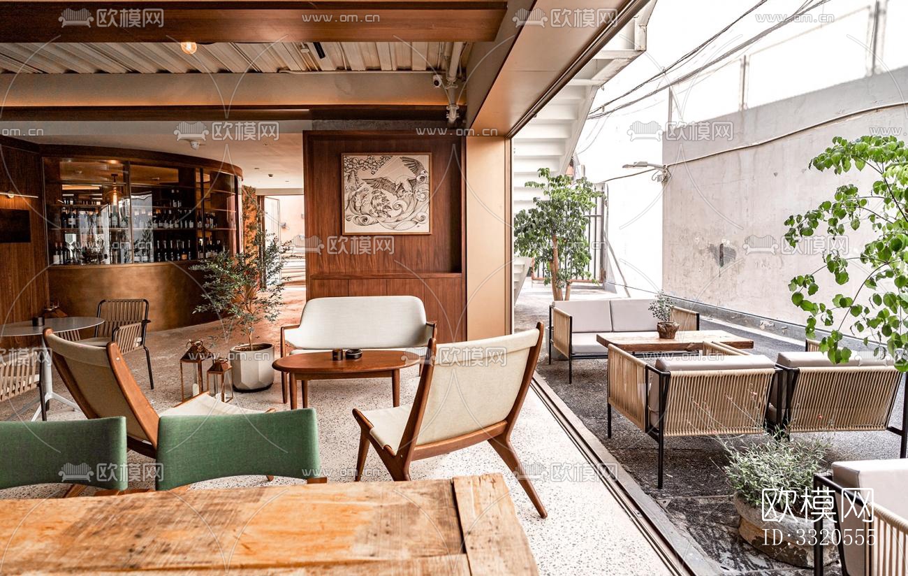 现代咖啡奶茶效果图下载（渲染图5）