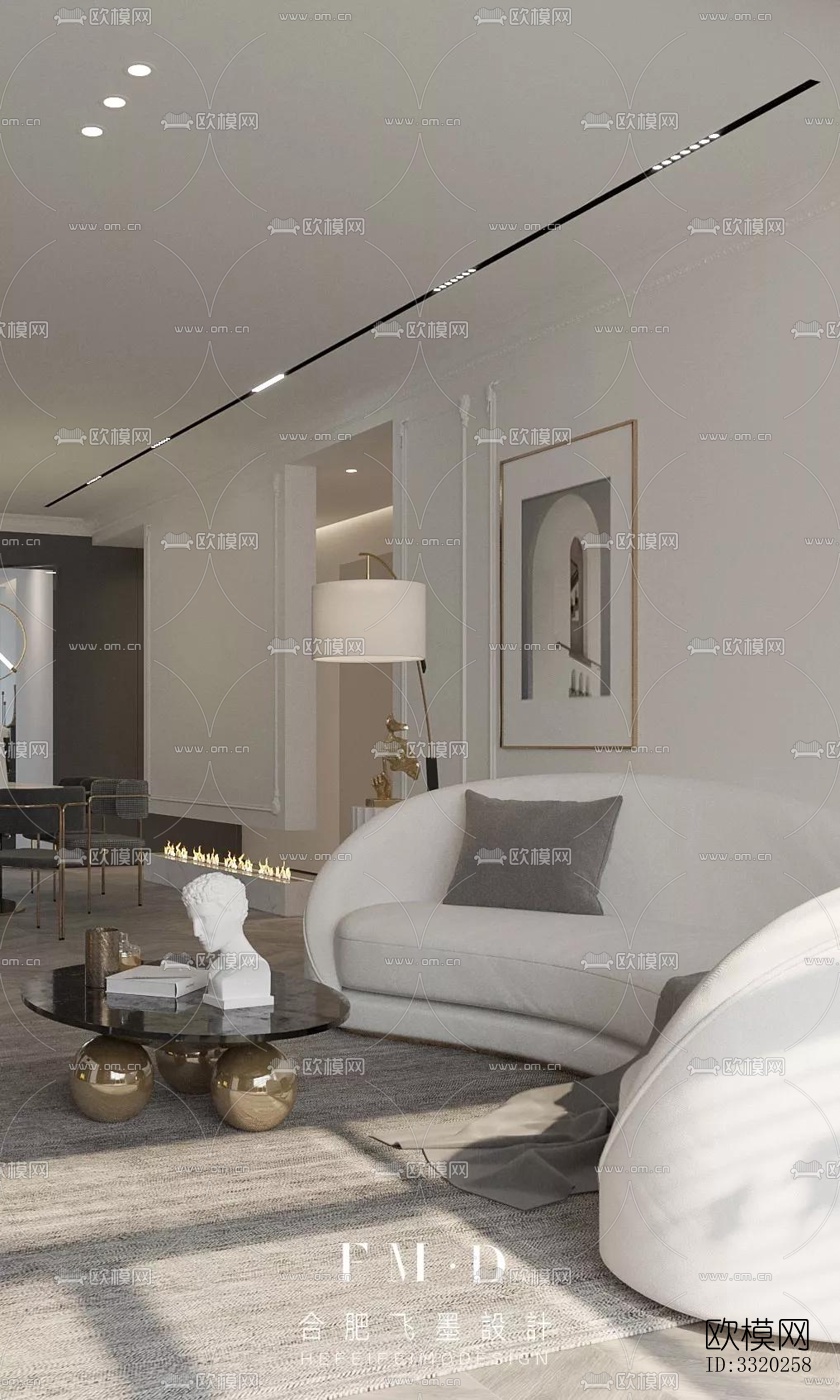 现代客厅效果图下载（渲染图3）