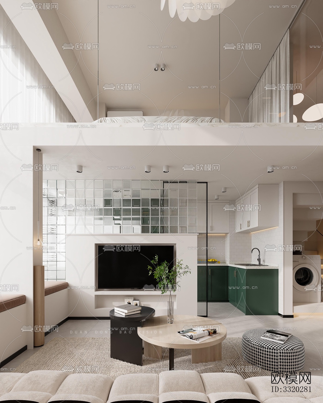 现代客厅效果图下载（渲染图5）