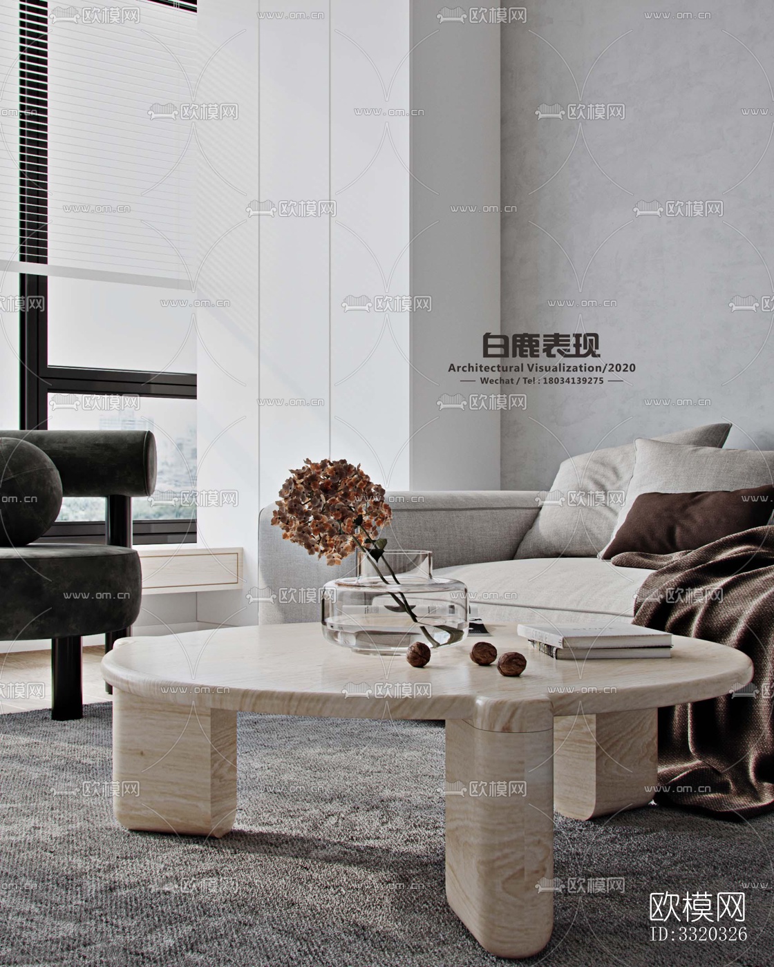 现代客厅效果图下载（渲染图5）