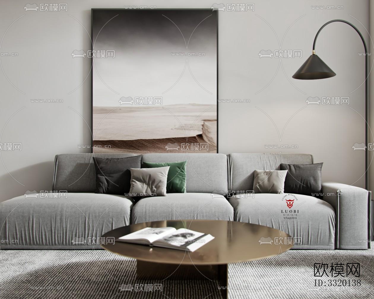 现代客厅效果图下载（渲染图4）