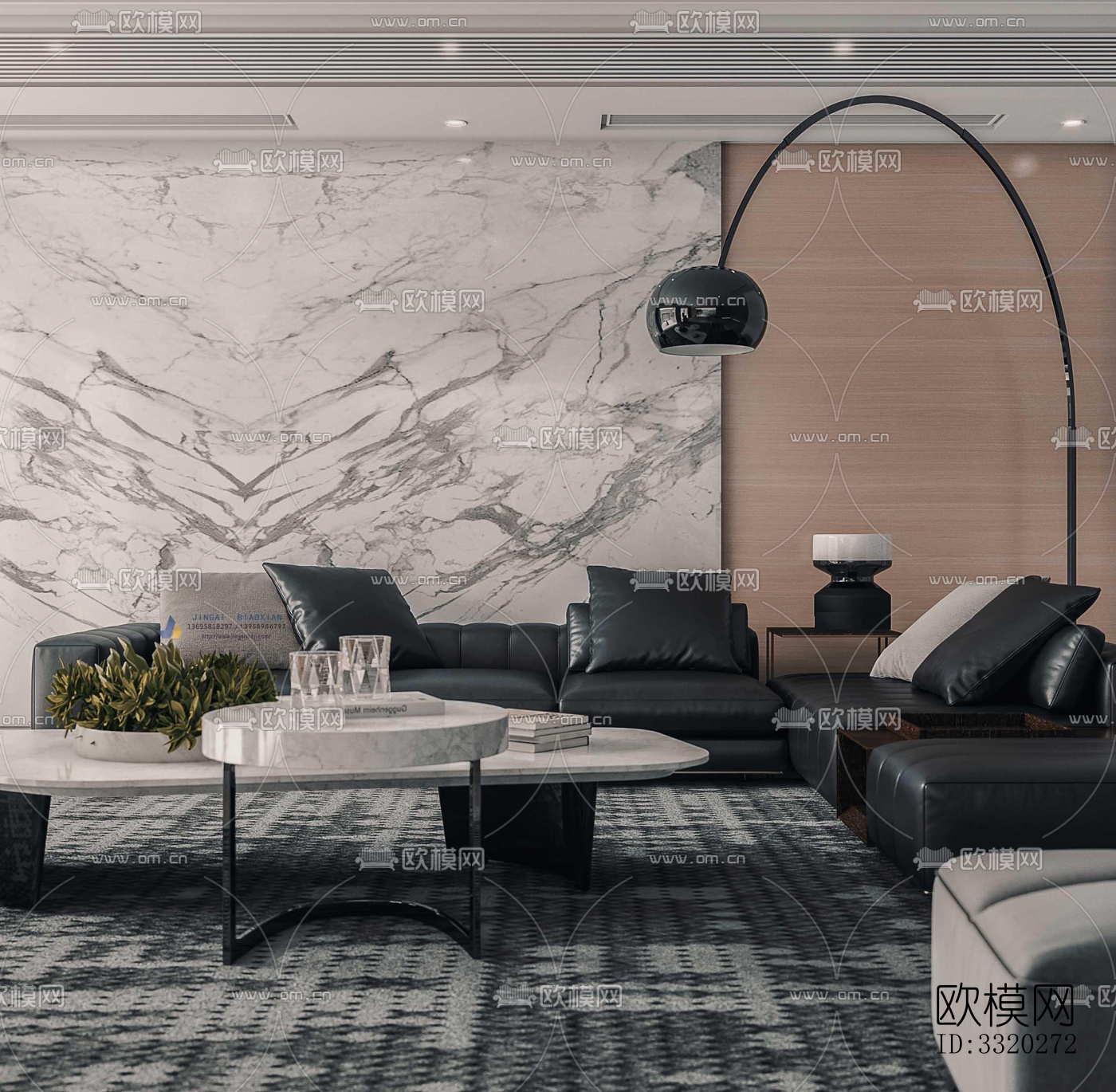 现代客厅效果图下载（渲染图5）