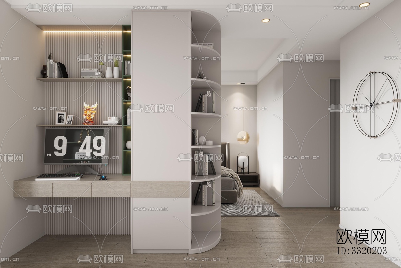 现代客厅效果图下载（渲染图1）