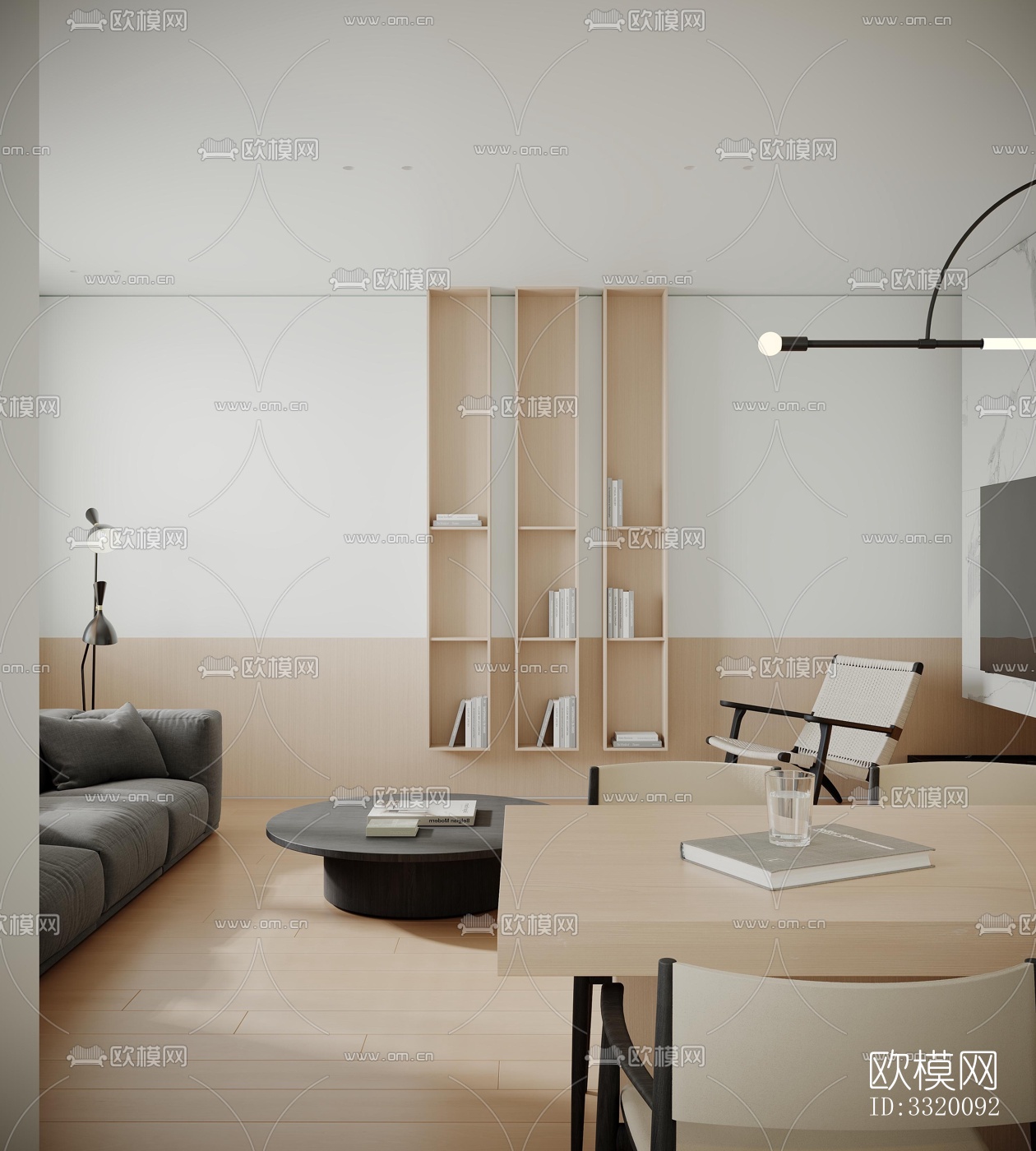 现代客厅效果图下载（渲染图1）